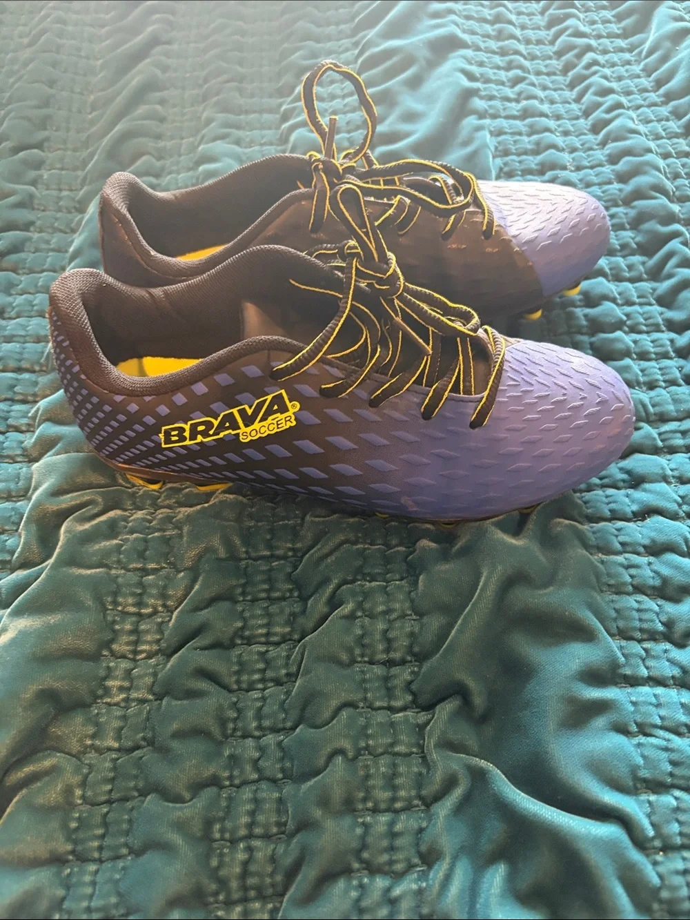 Brava Kids' Purple and Brown Soccer Sneakers - Lightweight Play